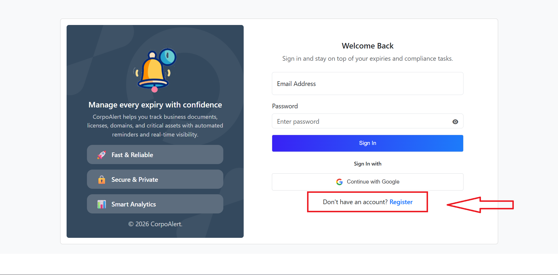 Partner Portal Login Page